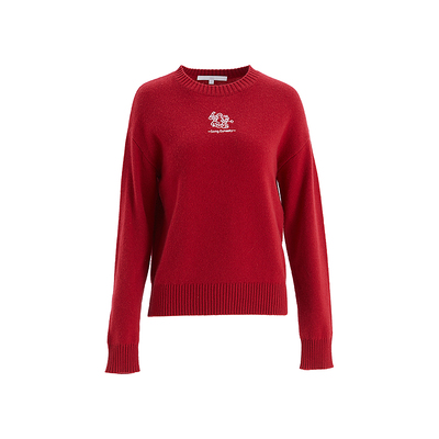 欧碧倩红色羊绒毛衣蓝色羊毛衫