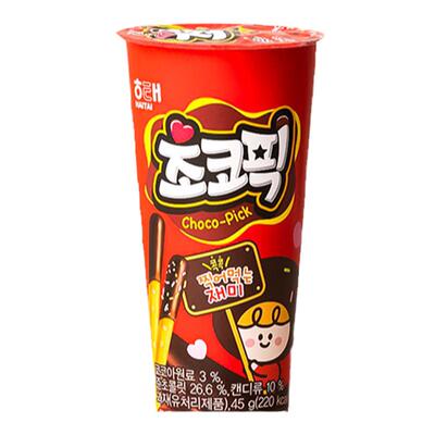 零食专区韩国进口海太巧克力蘸酱饼干儿童小手指饼干杯装涂层原装