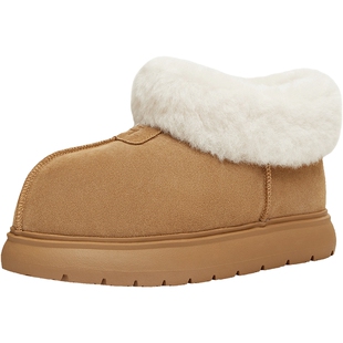 天美意暖茸茸厚底大头加绒保暖雪地靴棉鞋女复古短靴2025冬季新款