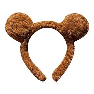 小熊耳朵立体发箍秋冬可爱毛绒女洗脸压发头箍网红2025年新款头饰