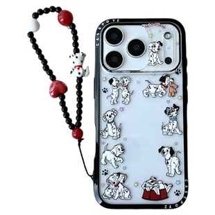 由里公园ins韩系趣味可爱斑点狗插画挂链17适用17pro苹果17ProMax手机壳iPhone16全包14新款14Promax保护套女