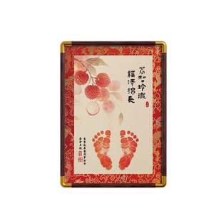 原创周岁手足印婴儿满月仪式感抓周生日布置百天手脚印纪念品相框