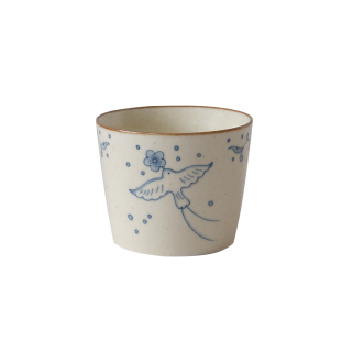 旷野集 青花猪口杯景德镇手绘陶瓷手握杯燕子咖啡杯拉花精致礼物