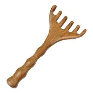 头皮按摩梳养生头疗经络梳檀木刮痧梳防脱挠头拨筋棒五齿鼻刮器