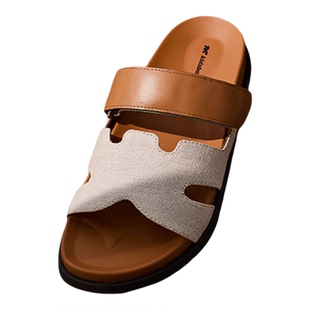 kidsbay【简迹】头层小牛皮凉拖男户外时尚百搭防滑两穿凉拖鞋