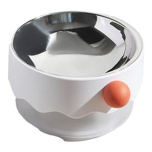 大口径猫碗不易防打翻304不锈钢矮脚猫加菲猫宠物猫咪食盆水粮碗