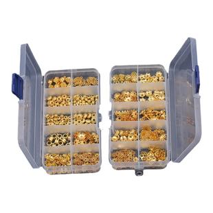 diy手链项链材料包 混装镀金镀银珠子花托吊坠隔珠手工散珠配件