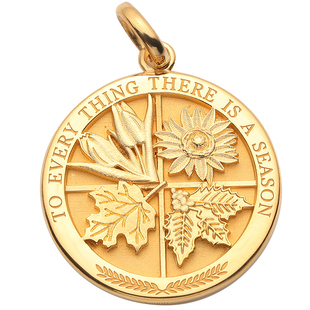 凡事皆有定期 纯足金吊坠18K黄金铂金原创设计创意男女金牌项链