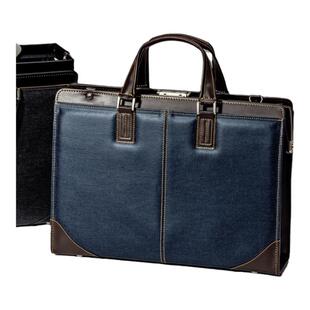 日本SANWA高端设计日本制造手提包上班通勤防水牛仔布男女单肩休闲冈山电脑包高级感高颜值13.3寸牛皮商务包