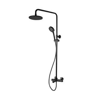 科勒恒温淋浴柱淋浴花洒黑色套装铸铜壁挂式三出水28655/28654