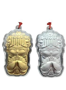 仿金箔卡通挂件保佑足银吊坠