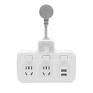 多功能墙壁插座转换器扩充插头一拖三多用插板带usb小夜灯排插排