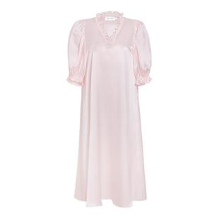 MANITO/曼尼陀Sophia灯笼连衣裙真丝桑蚕丝V领灯笼袖睡裙