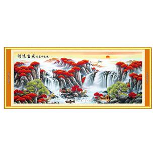 蒙娜丽莎2026新款十字绣鸿运当头富水长流线绣刺绣客厅聚宝盆正品