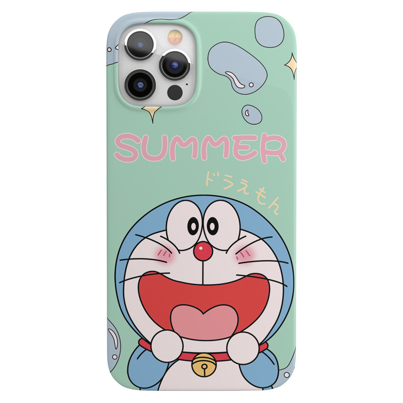 iPhone13Pro Max夏季哆啦A梦机器猫14可爱轻薄半包硬壳ins简约清新14Plus适用苹果15亲肤韩国菲林磨