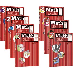 Harcourt Family Learning Math Skills Grade K-6 美国哈考特家庭辅导数学专项练习册 幼儿园至6年级 数学思维逻辑 英文原版进口