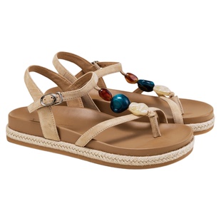 fed厚底沙滩鞋夏季新款女鞋幸运石休闲凉鞋罗马凉鞋S0526-YAB635