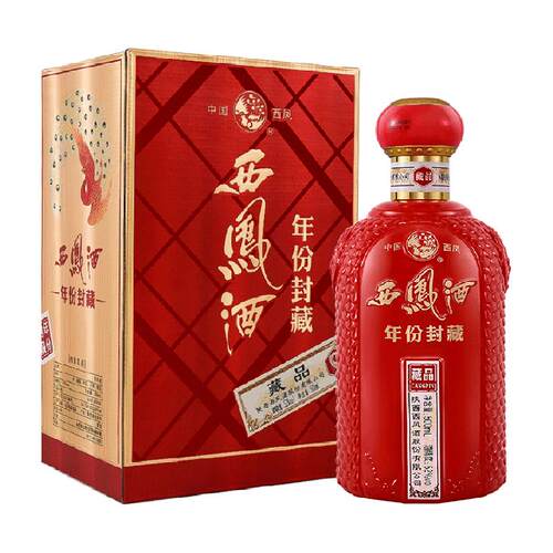 西凤酒年份封藏藏品52度凤香型白酒500ml*1盒送礼