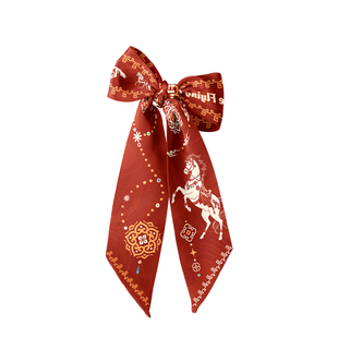 奥松渡马飞花新年礼物文创红色系脖长条颈饰腰带绑包发带丝巾定制