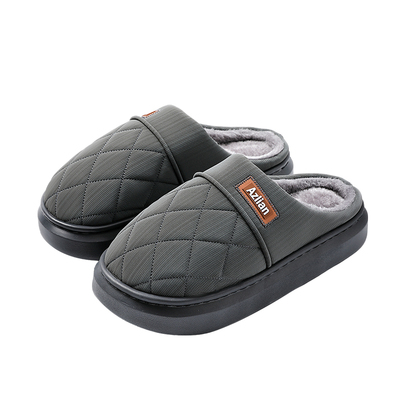俞兆林防水男士棉拖鞋秋冬季2025新款室内家居防滑耐磨厚底毛拖鞋