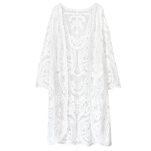 海边度假外搭开衫薄款防晒衣罩衫女中长款海滩下水比基尼泳衣外披