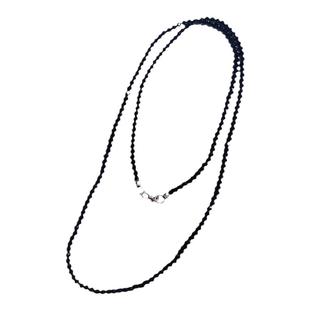 鸢语海|60-160cm叠戴长款项链天然黑尖晶石黑色女毛衣链