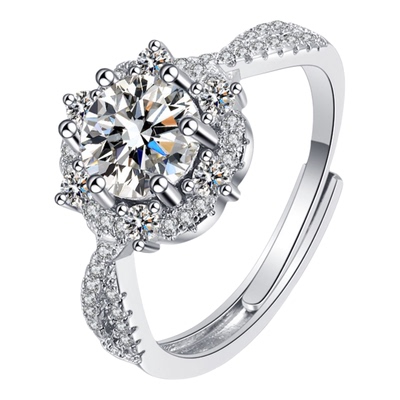 情侣锆石镶嵌开口可调节大小