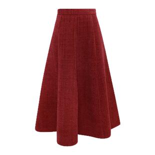 LULUALWAYS【商场同款】冬季新款气质名媛简约显瘦长款半身裙女