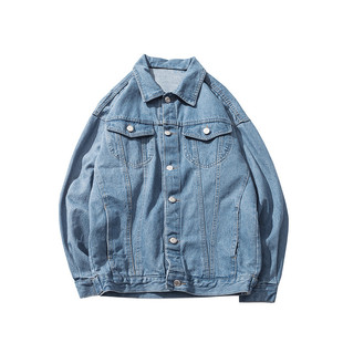 春秋季原宿风bf宽松夹克男牛仔外套韩版潮流青年韩国ulzzang上衣