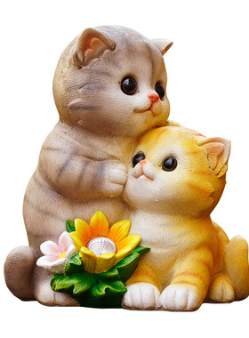 户外可爱仿真小猫咪摆件