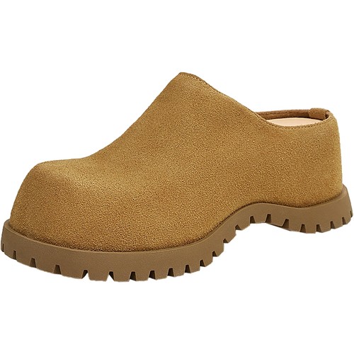 TATA他她复古厚底勃肯鞋女鞋棕色休闲外穿拖鞋子春季新款CXE01BH5