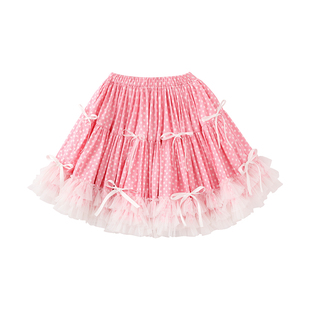 MEME原创 可爱日杂昭和复古裙子 Lolita古早粉色波点半身裙蓬蓬裙