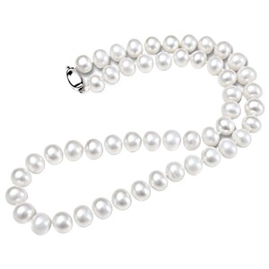 天然淡水近圆强光珍珠项链气质百搭全珠链中秋节送女朋友妈妈婆婆