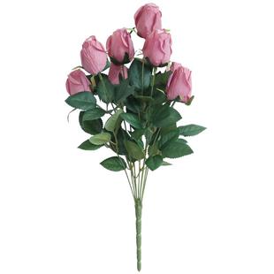 泰环 油画玫瑰花仿真花束家居摆件客厅装饰假花干花绢花插花摆设