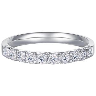 情人节TSL谢瑞麟18k金钻石排戒钻石K白指环轻奢戒指63661