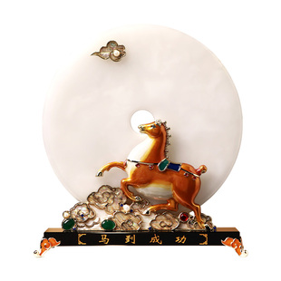 马到成功新年摆件装饰玄关客厅高档办公室中式乔迁开业礼物高级感