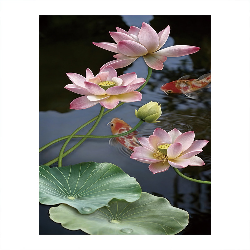 卫生间免打孔净秽荷花浴帘定制