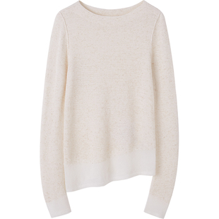 LINCCHIC金羽杰2026年春季新品一字领斜裁修身针织衫女S261SW034Y