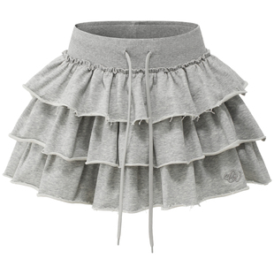 CLIMAX VISION千金芭蕾风荷叶毛边A字蓬蓬蛋糕裙百搭显高半身短裙