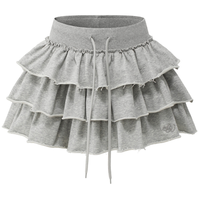 CLIMAX VISION千金芭蕾风荷叶毛边A字蓬蓬蛋糕裙百搭显高半身短裙