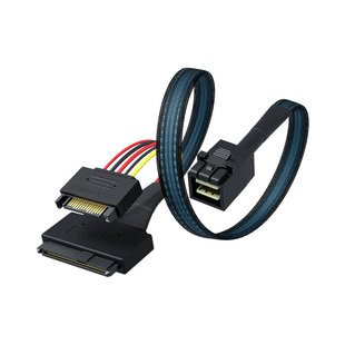 硬盘数据线SAS HD SFF8643转8639+SATA15P电源接U2 NVME连接线