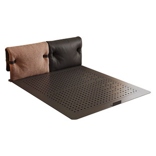 政府补贴碳素钢皮布艺悬浮床小户型主卧中古风铁艺架子床双人婚床