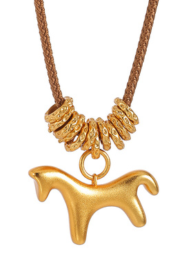 马上有钱毛衣挂饰项链女款2026新款轻奢高级感秋冬马年本命年项链