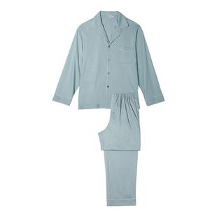 MANITO/曼尼陀Comfy 男士丝棉撞色出芽长袖长裤套装吸湿透气睡衣