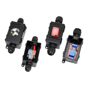 新型卡扣式户外路灯地埋防水接线盒免螺丝PC外壳分线盒带端子开关