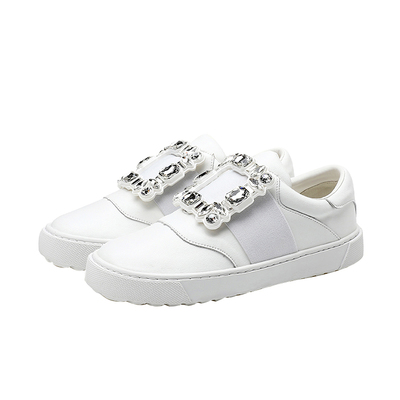 rv水钻方扣羊皮高尔夫球运动鞋女