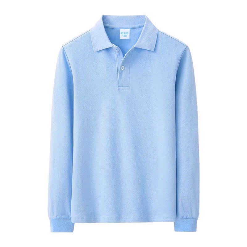儿童白色t恤翻领长袖polo衫校服/园服