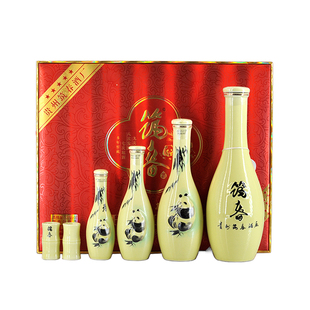 筑春熊猫步步高升礼盒53度酱香型白酒4瓶500ml+250ml+125ml+50ml