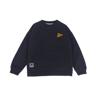 山系男童加绒卫衣2025冬装中大童圆领加厚保暖上衣儿童运动套头衫