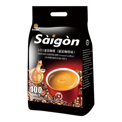 【官方直营】西贡咖啡200条 三合一速溶越南进口猫屎官方旗舰店